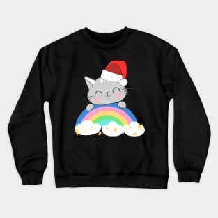 Christmas cat rainbow Crewneck Sweatshirt